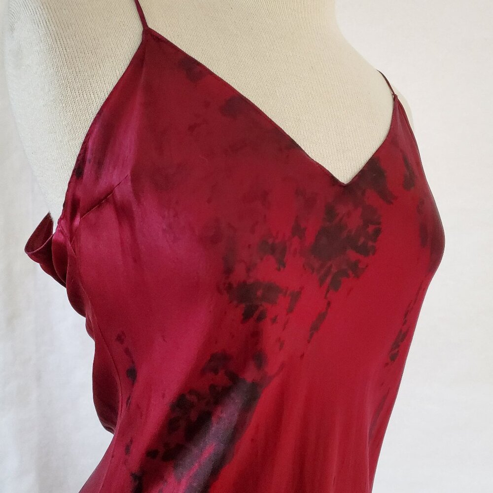Dannijo long Silk Slip Dress lingerie chemise red pink black purple tie dyed M L - Picture 3 of 13